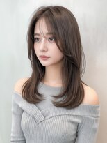 コア 梅田茶屋町店(Core) レイヤーカット グレージュ ミディアムヘア 縮毛矯正 梅田
