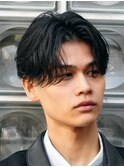 原宿毛流れセンターパートニュアンスパーマビジネスヘア刈り上げ