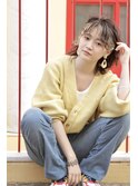 黒髪ベースのハイライトウルフヘアにショートパーマ20代30代40代