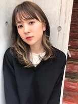 コワファーストナガサキシャンプーボーイ(COIFF1RST NAGASAKI SHAMPOO BOY)&nbsp;大人可愛い韓国シースルーバング　インナーカラー