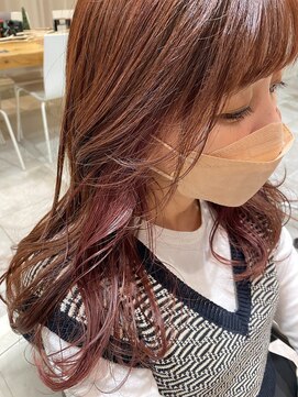 ヒアカアヴェダ 天神VIORO (Heaka AVEDA) インナーカラー/ピンクベージュ【10代/20代/30代】Y