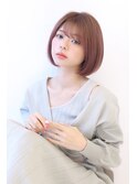 ローライトことりベージュ大人かわいい小顔スリークボブ大人ボブ