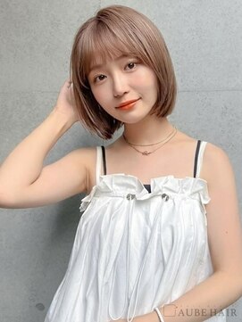 オーブヘアー ラン 網走店(AUBE HAIR run) 20代・30代_大人可愛いハイトーンボブ