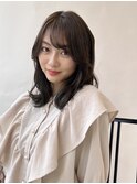 外はねくびれミディ 韓国ヘア