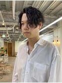 【JINKI】 低めの刈り上げセンターパート×波巻きスパイラル