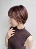 大人ショート前髪あり丸みひし形丸顔面長エラ張りK20240831