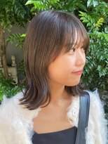 ガーランド (Garland) 似合わせ顔まわりカット　オリーブカラー　赤み消し　ミディアム