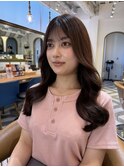 デジタルパーマレイヤーカット顔周り前髪ミディアムロング北千住