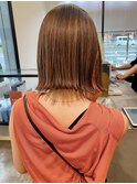 ブリーチなしダブルカラーミディアムボブ20代30代40代夏カラー