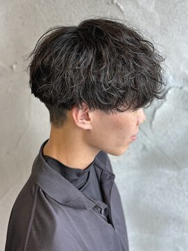 ニアウ 高崎店(Niau) メンズマッシュソフトツイストスパイラルパーマ群馬高崎眉毛