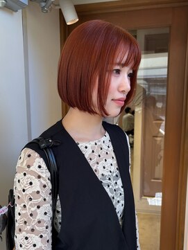 ラミエ バイ メルト 吉祥寺(lamie by melt) 小川/ブリーチなしwカラーピンクオレンジボブ顔まわり似合わせ
