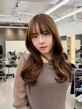 ヒュー 広島(HEW) かわいいシースルーバング韓国くびれレイヤーハッシュカット