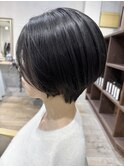 ピンクベージュ/アンブレラカラー/クールショート/前髪/新川崎