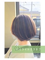 ヘアーパレス フタバ(Hair palace FUTABA)&nbsp;立体感ハイライトの上品グラデーションボブ(K)/ショートボブ