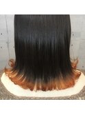 20代30代グラデーションカラー×切りっぱなしミディ◎