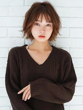 アグ ヘアー シーア 守山店(Agu hair sia) 《Agu hair》フェザーバング×ゆるウェーブボブ