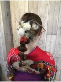 編みおろし、水引、金伯、早朝のヘアセットと着付けお任せ下さい