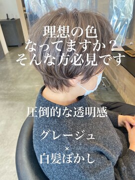 ドルセプラタ(Dulce plata) 圧倒的透明感グレージュ白髪ぼかし丸みレイヤーショートカット