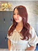 暖色カラー×低めレイヤーカット