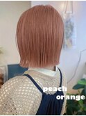 暖色カラー/オレンジカラー/切りっぱなしボブ