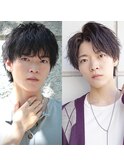 MEN'SHAIRパーマゆるスパショートバングウェーブミディアム