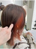 おしゃれ女子ウルフヘアー×イヤリングオレンジ×20代30代40代