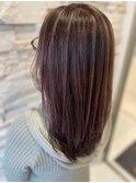 白髪ぼかし×ピンクハイライト