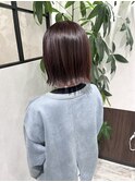 切りっぱなしボブ/ブリーチなしカラー/切りっぱなし/ボブ/堺東