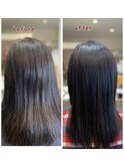 顔周り レイヤーオリーブグレージュハンサムショート 前髪なし