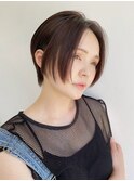 前髪なし/センターパート/ショート/グレージュ/大須/矢場町
