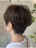 大人かわいい小顔ショートパーマ