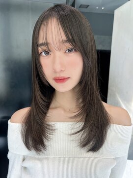 アイティー バイ アルバム 浦和店(IT by ALBUM) くびれヘア韓国ヘア顔周りレイヤーオリーブベージュ_F20017