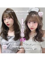 ボタン テンジン(VOTAN tenjin)&nbsp;[votanふうか]オリーブ/顔周りカット/レイヤー/天神韓国ヘア