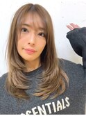 大人セクシーセミロングレイヤー表参道