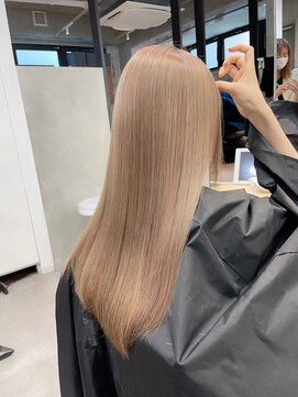 シエル バイ ケンジ 登戸 生田(CIEL by KENJE) ブロンドベージュ/レイヤーカット/ロング/韓国ヘア/ミルクティー