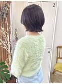 ラベンダーグレージュ×くびれボブ