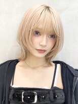 ダブルトーキョー シブヤ(W-TOKYO SHIBUYA)&nbsp;【ボブウルフ】ウルフカット　ハイトーン　ホワイトカラー