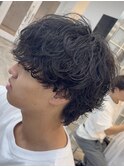 原宿シャドウパーマルーズパーマメンズカットラウンドマッシュ