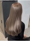 ミルクティーベージュブリーチなしダブルカラーレイヤーカット