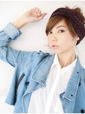 ショートでアレンジターバン 【LUXBE 天王寺店】