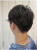 ソフトツーブロックのくせ毛風パーマ【新宿】