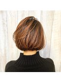 ハイライトショートボブ