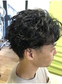 メンズパーマスタイル/刈り上げショート