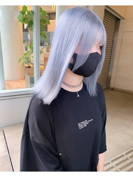 ペレ 渋谷(PELE) R26_ホワイトシルバーブルー ブリーチ3回～