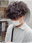 ツイストスパイラルパーマ波巻きスパイラル刈り上げマッシュ