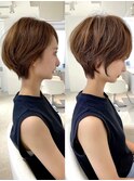 【渡辺】ショートグレージュカラーココアカラ