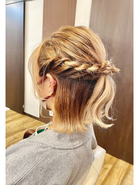 ハーフアップヘアアレンジ