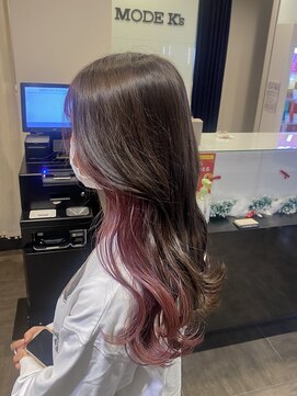 アンドバイモードケイズ (and by MODE K's) 【サロンスタイル】ピンクベージュイヤリングカラー