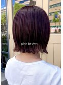 ピンクブラウン切りっぱなしbob♪