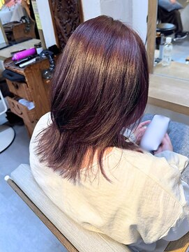 ヘアリゾート粋 ウナム 新宿東口店(enam) ミディアム/レイヤー/ピンクラベンダーブラウン